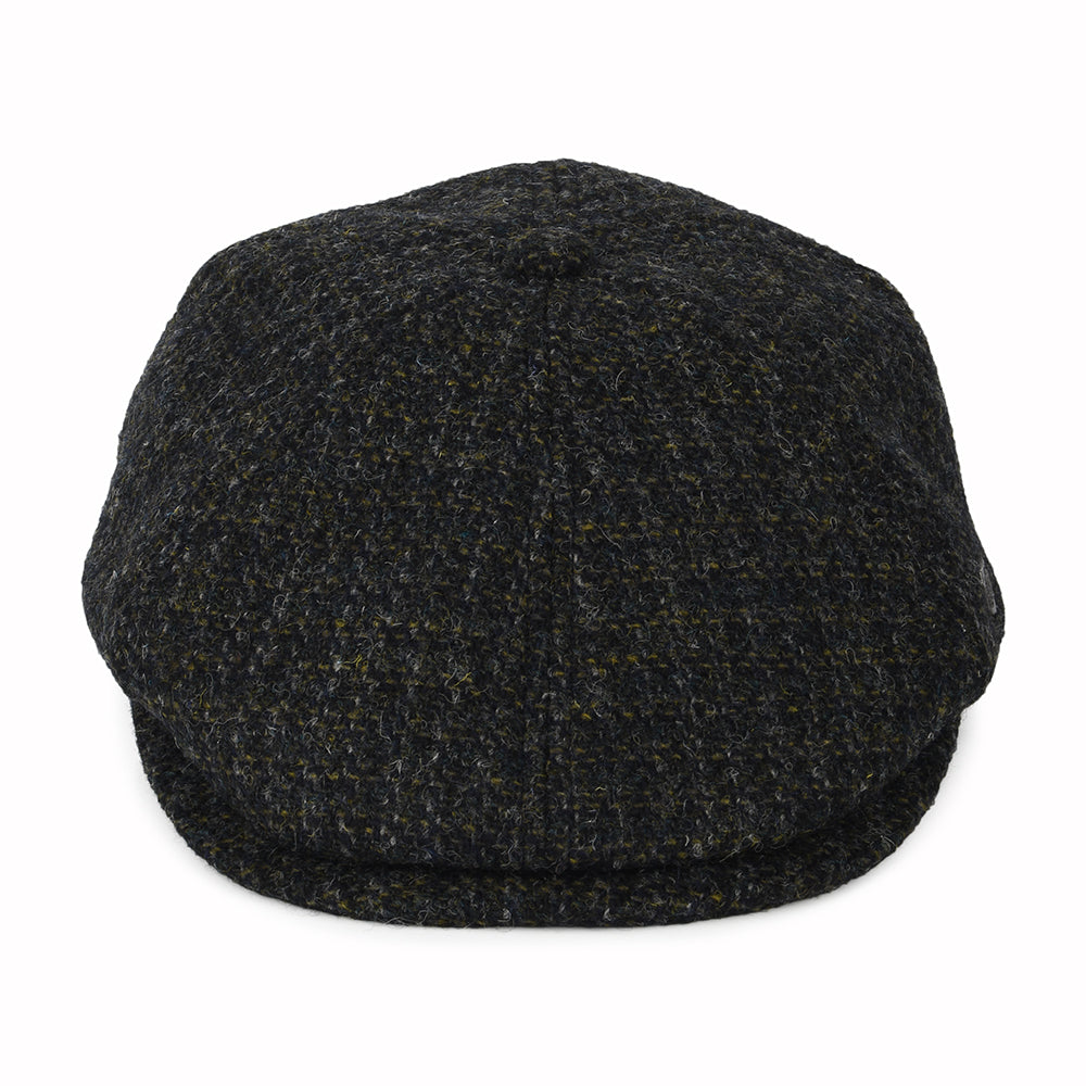 Failsworth Hats Harris Tweed Checked Hudson Newsboy Cap - Charcoal