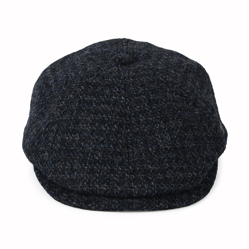 Failsworth Hats Harris Tweed Checked Hudson Newsboy Cap - Navy Blue