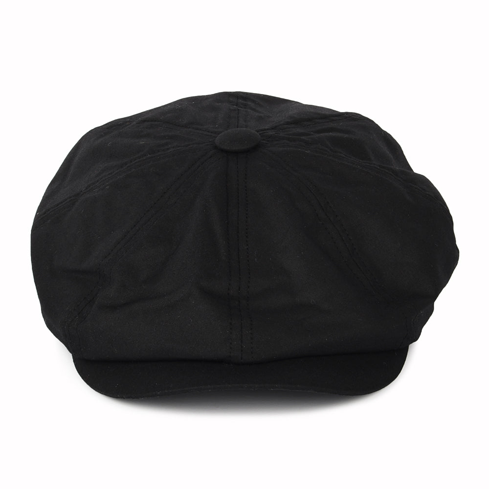 Failsworth Hats Alfie British Waxed Cotton Newsboy Cap - Black