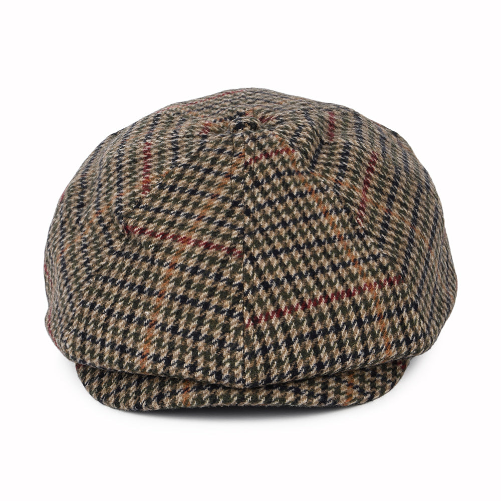 Brixton Hats Brood Houndstooth Newsboy Cap - Olive-Beige-Black