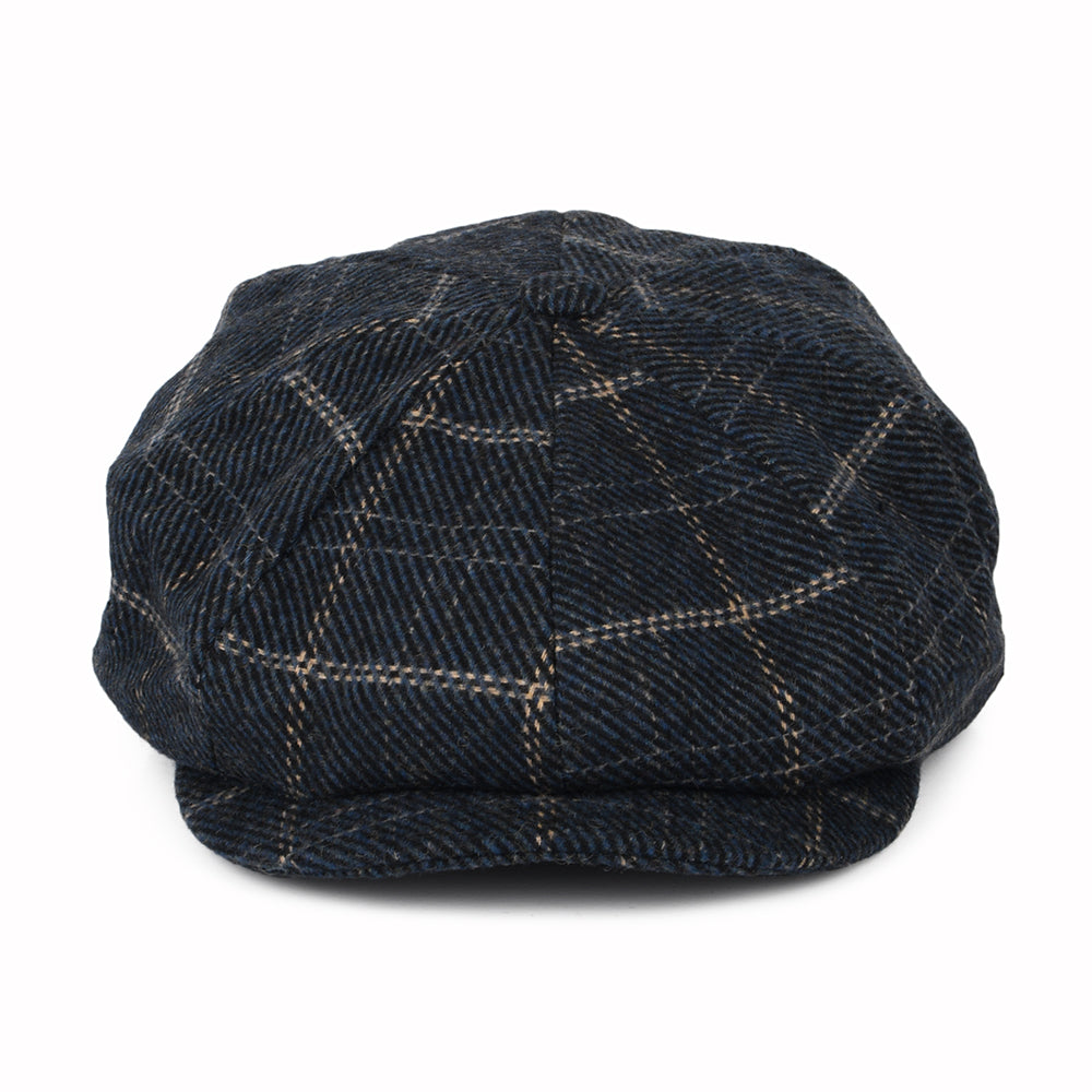 Brixton Hats Brood Windowpane Baggy Newsboy Cap - Navy-Black-Off White