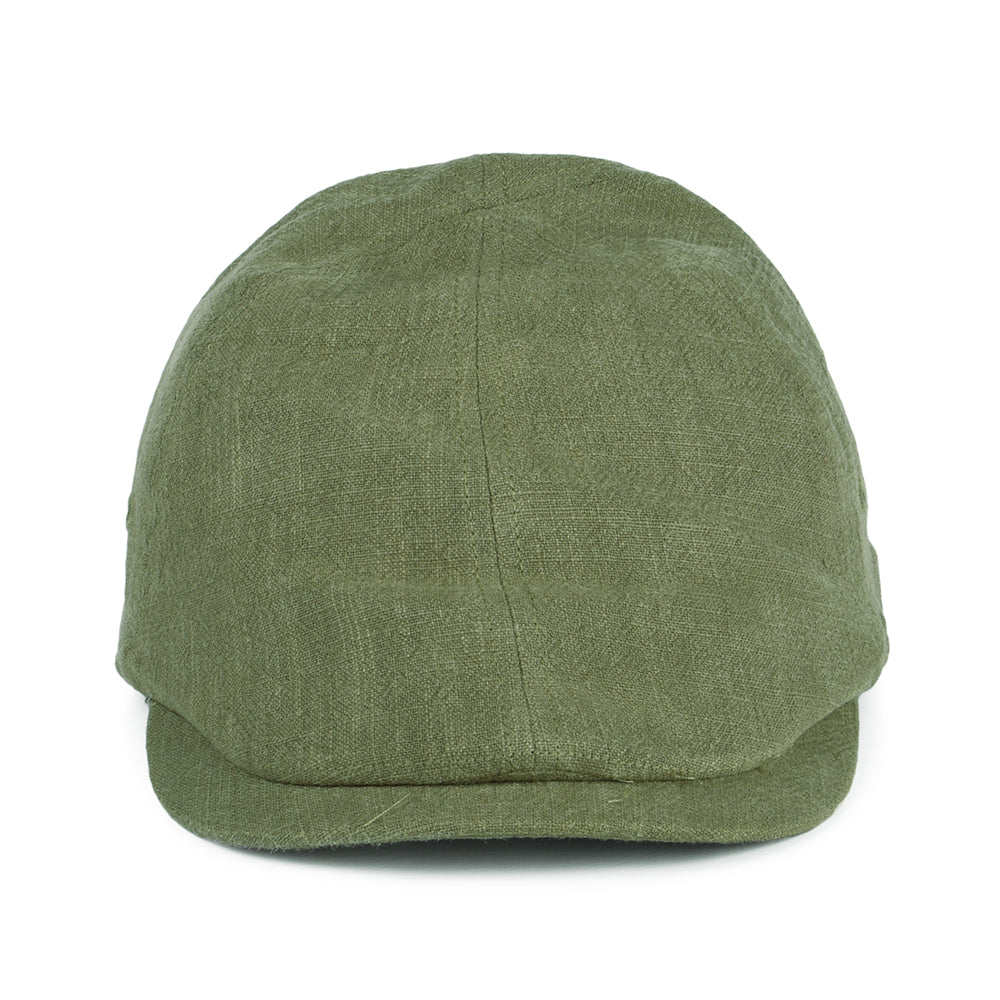 Barbour Hats Stanhope Linen-Cotton Duckbill Flat Cap - Washed Olive