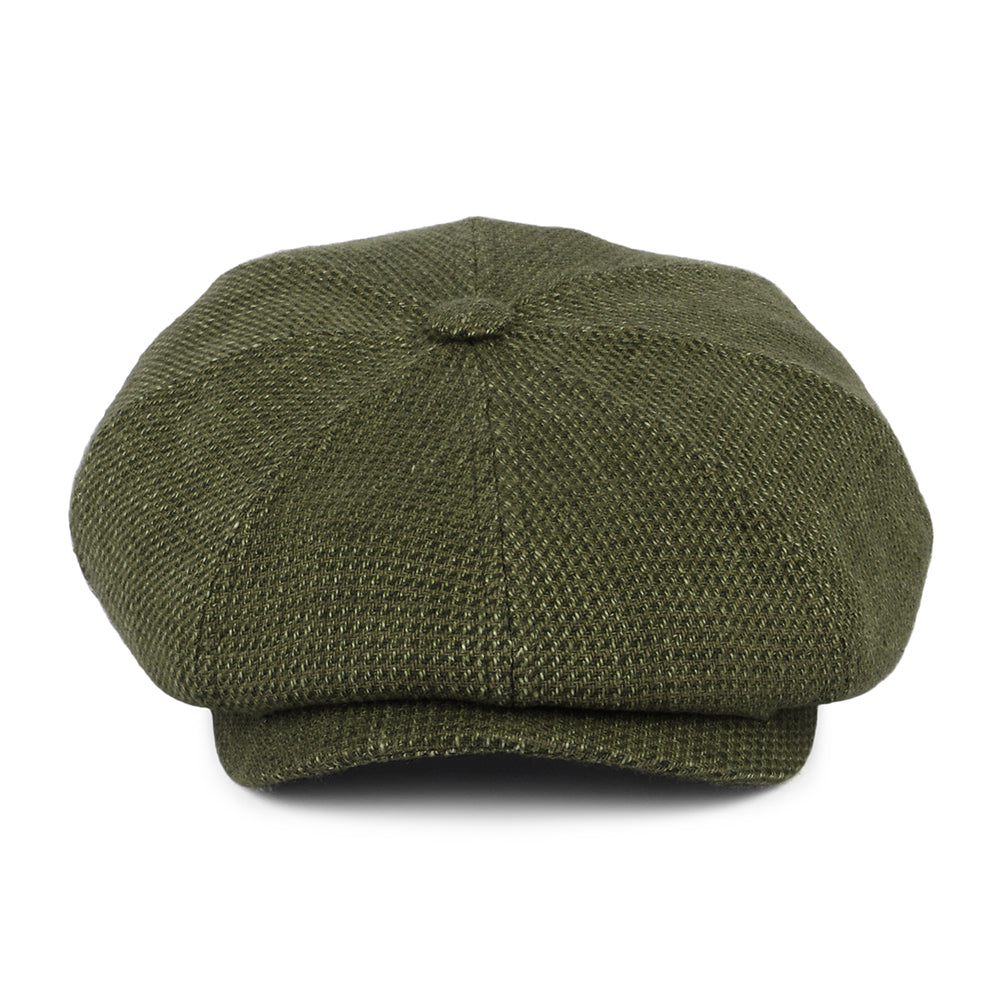 Stetson Hats Hatteras Linen-Cotton Newsboy Cap - Olive-Khaki