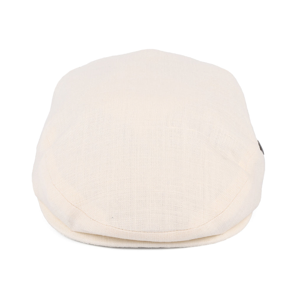 City Sport Linen Flat Cap - Cream