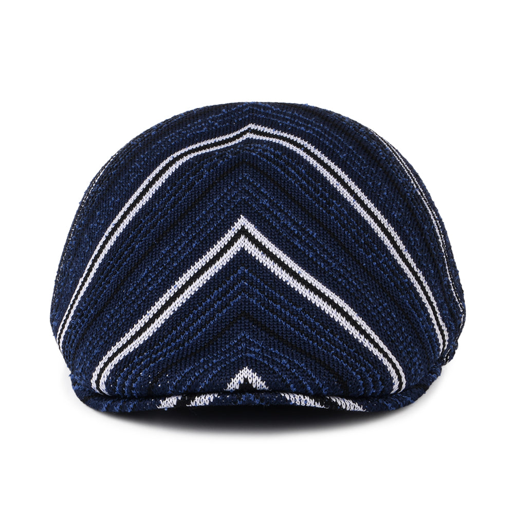 Kangol Diagonal Stripes Tropic 507 Flat Cap - Navy Blue