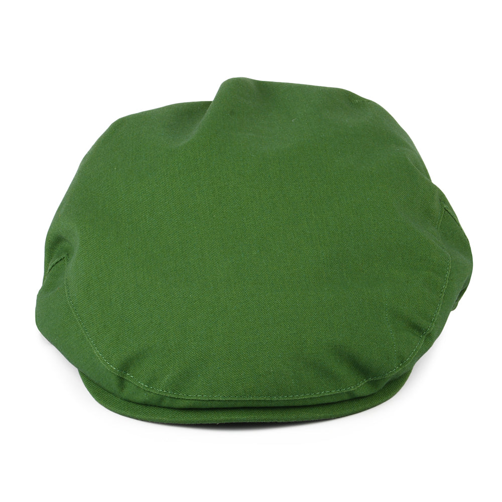 Christys Hats Balmoral Cotton-Linen Flat Cap - Green