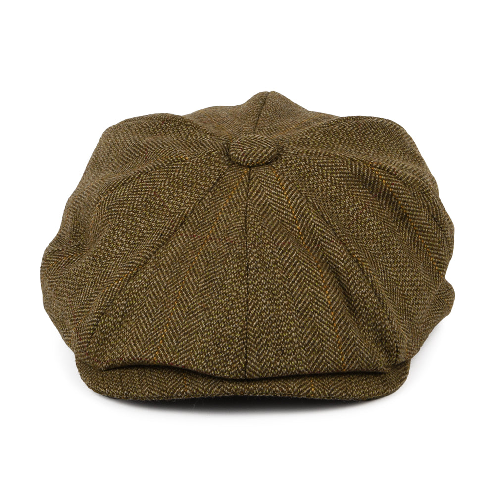 Christys Hats Lovat Teviot Tweed 8 Piece Newsboy Cap - Brown