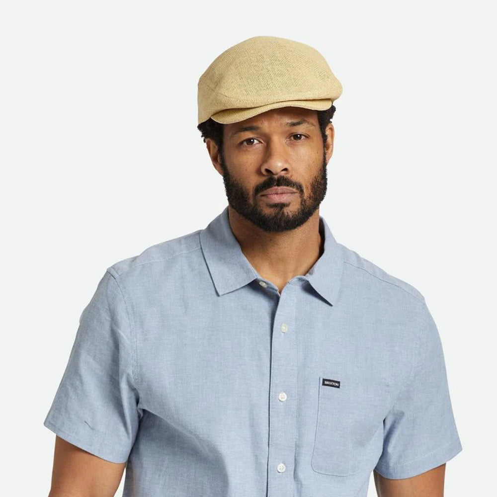 Brixton Hats Hooligan Lightweight Toyo Straw Flat Cap - Natural