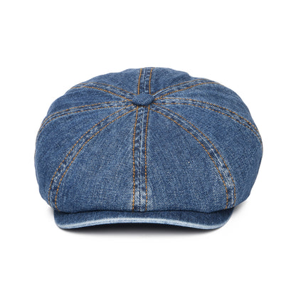 Stetson Hats Hatteras Washed Denim Newsboy Cap - Blue