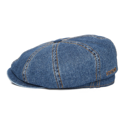 Stetson Hats Hatteras Washed Denim Newsboy Cap - Blue