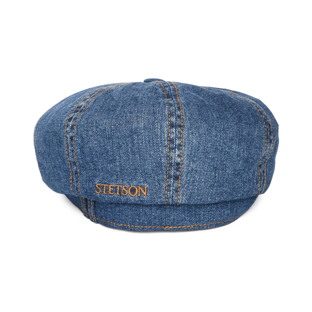 Stetson Hats Hatteras Washed Denim Newsboy Cap - Blue