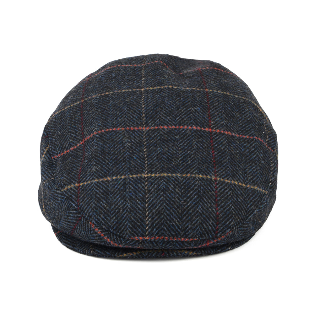 Barbour Hats Wilkin Windowpane Herringbone Flat Cap - Navy Blue