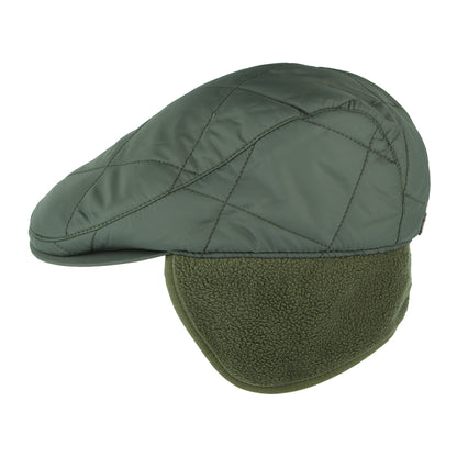 Barbour Hats Burford Quilted Flat Cap With Earflaps - Olive