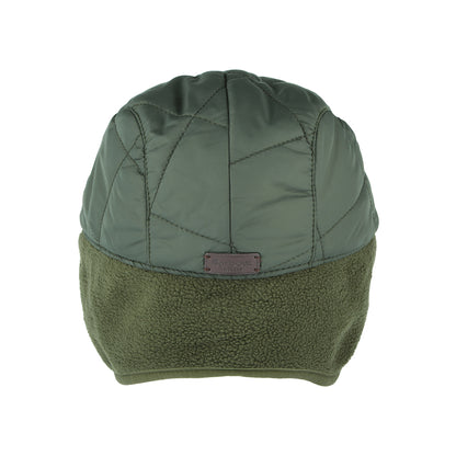 Barbour Hats Burford Quilted Flat Cap With Earflaps - Olive