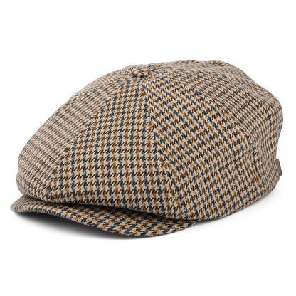 Brixton Hats Brood Houndstooth Newsboy Cap - Sand-Light Blue