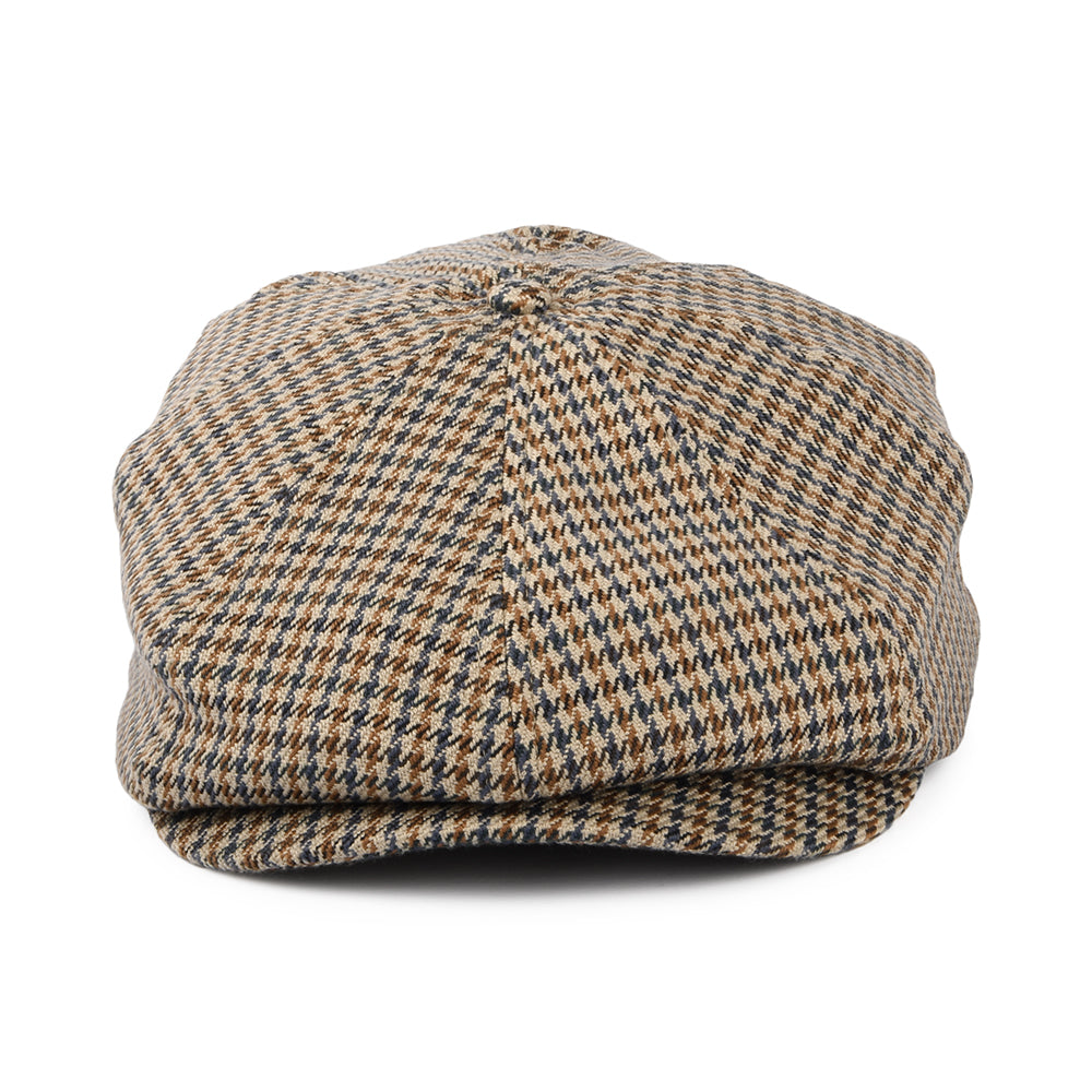 Brixton Hats Brood Houndstooth Newsboy Cap - Sand-Light Blue