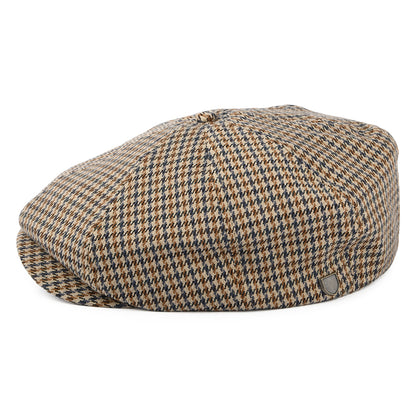 Brixton Hats Brood Houndstooth Newsboy Cap - Sand-Light Blue