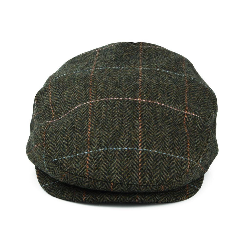 Brixton Hats Hooligan Windowpane Herringbone Flat Cap - Bronze-Black