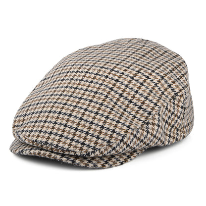 Brixton Hats Hooligan Houndstooth Flat Cap - Sand-Black-Sepia