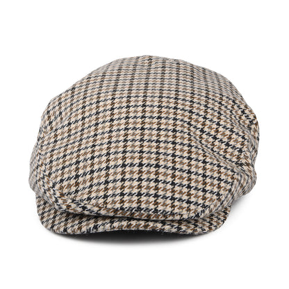 Brixton Hats Hooligan Houndstooth Flat Cap - Sand-Black-Sepia