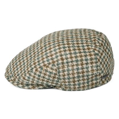 Stetson Hats Kent Houndstooth Silk-Virgin Wool Flat Cap - Beige