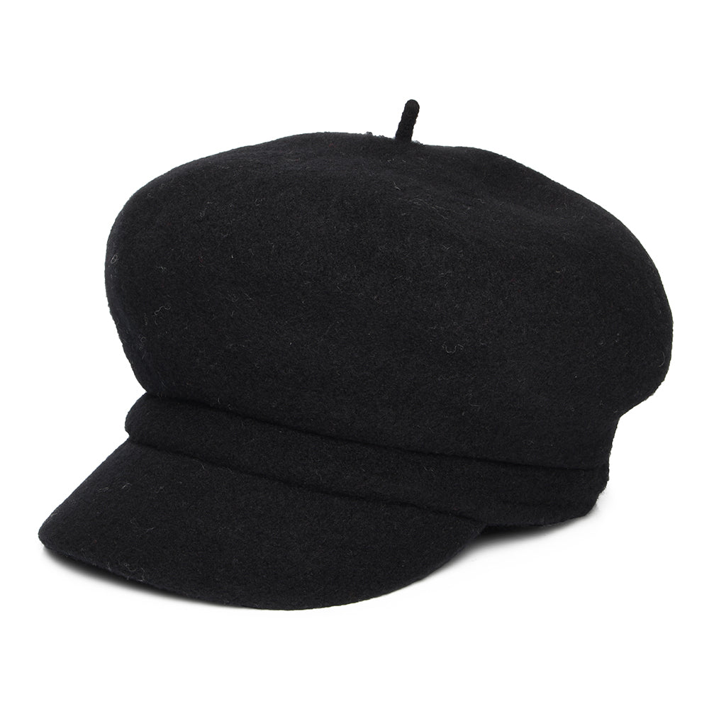 Whiteley Hats Vanessa Wool Baker Boy Cap - Black