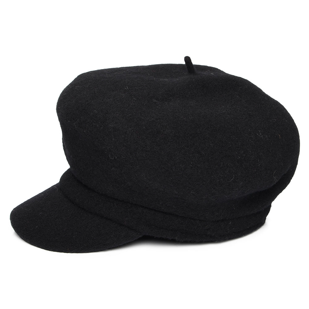 Whiteley Hats Vanessa Wool Baker Boy Cap - Black