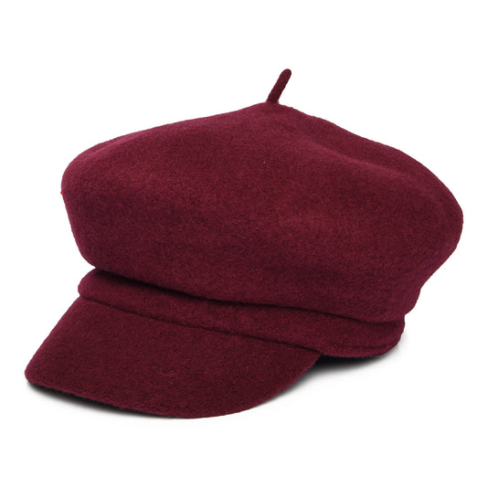 Whiteley Hats Vanessa Wool Baker Boy Cap - Merlot