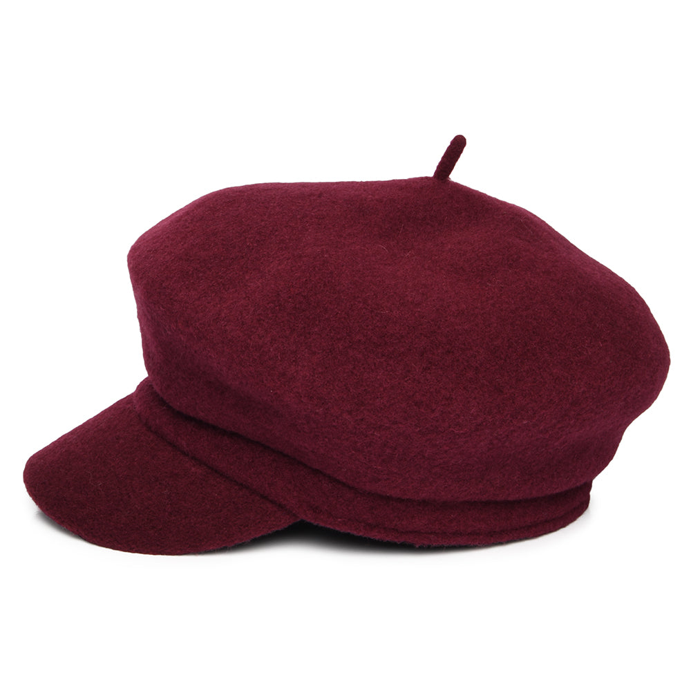 Whiteley Hats Vanessa Wool Baker Boy Cap - Merlot