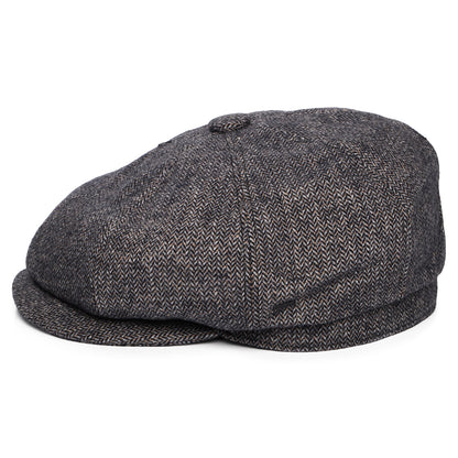 Bailey Hats Cassell Herringbone Wool Blend Newsboy Cap - Navy Blue