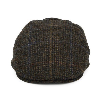 Failsworth Hats Harris Tweed Windowpane Stornoway Flat Cap - Olive-Multi