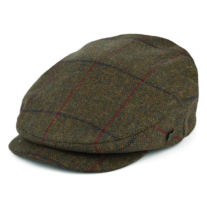 Failsworth Hats Manor Windowpane Water Repellent Flat Cap - Forest-Multi