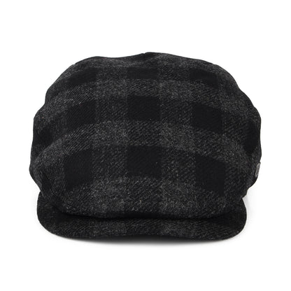 Failsworth Hats Longden Checked British Wool Flat Cap - Charcoal