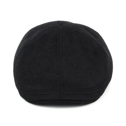 Failsworth Hats Porto Brushed Wool Blend Duckbill Flat Cap - Black