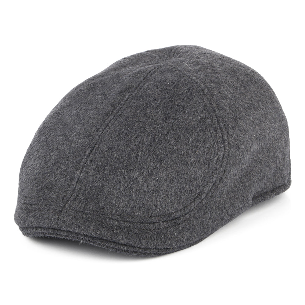 Failsworth Hats Porto Brushed Wool Blend Duckbill Flat Cap - Grey