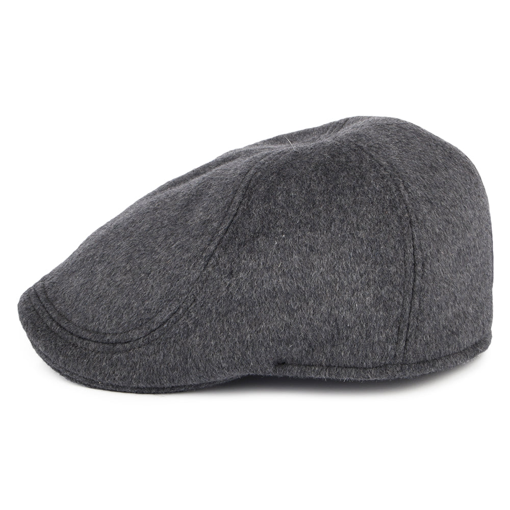 Failsworth Hats Porto Brushed Wool Blend Duckbill Flat Cap - Grey