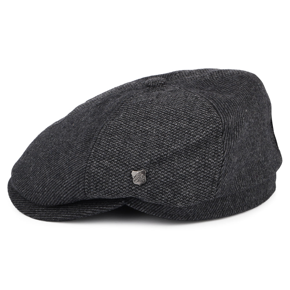 Failsworth Hats Hudson Mix Wool Blend Newsboy Cap - Charcoal