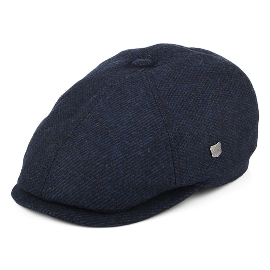 Failsworth Hats Hudson Mix Wool Blend Newsboy Cap - Navy Blue