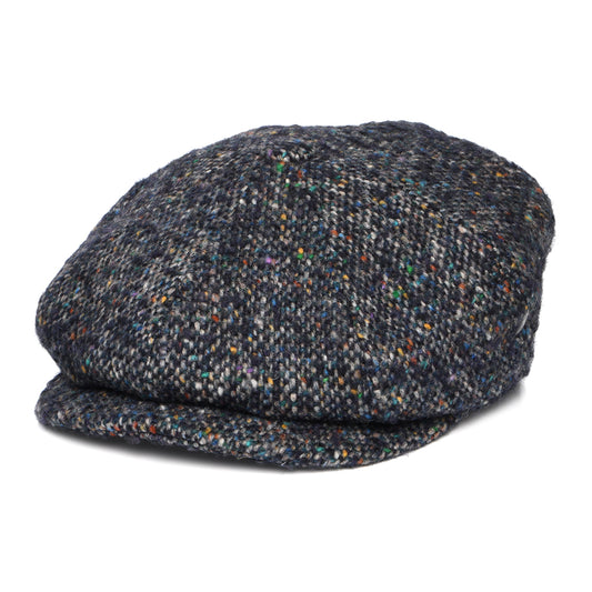 City Sport Donegal Tweed Marl Deep Fit Newsboy Cap - Navy-Multi