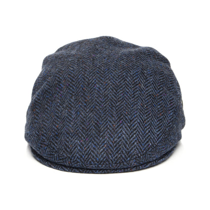 City Sport Donegal Tweed Herringbone Flat Cap - Navy Blue