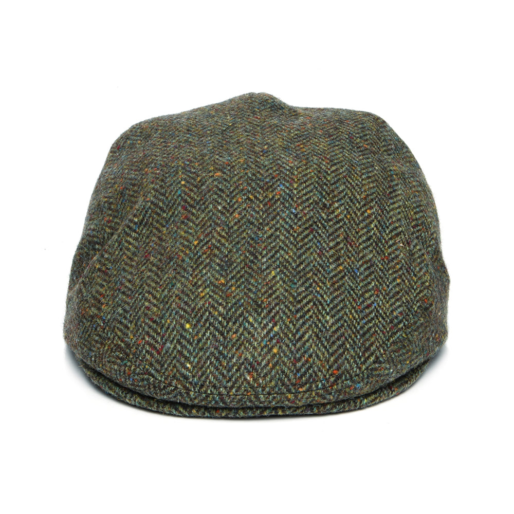 City Sport Donegal Tweed Herringbone Flat Cap - Forest