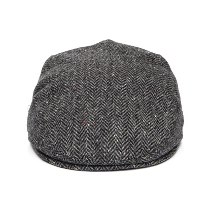 City Sport Donegal Tweed Herringbone Flat Cap - Grey-Black