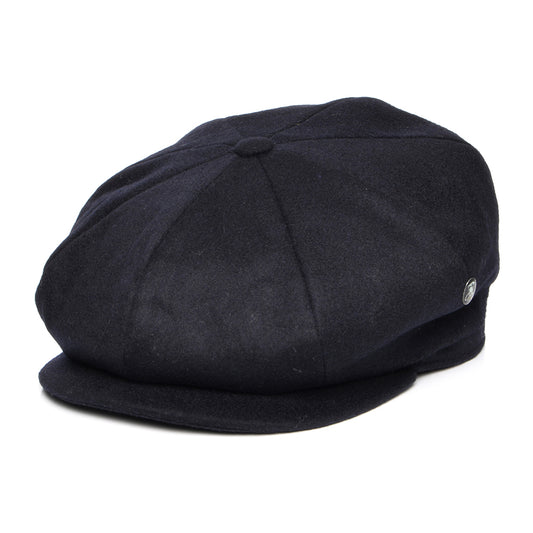 City Sport Loden Wool Deep Fit Newsboy Cap - Navy Blue