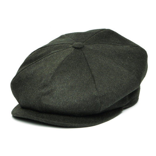 City Sport Loden Wool Deep Fit Newsboy Cap - Dark Green