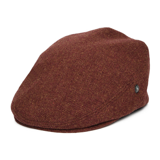 City Sport Heathered Virgin Wool Flat Cap - Rust