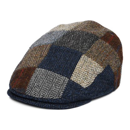 Denton Hats Harris Tweed Patch Cheshire Flat Cap - Multi-Coloured