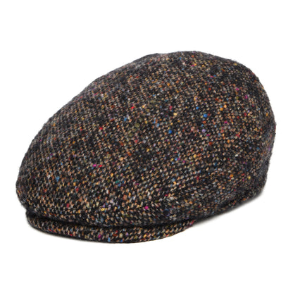 Stetson Hats Donegal Tweed Driver Flat Cap - Black-Multi