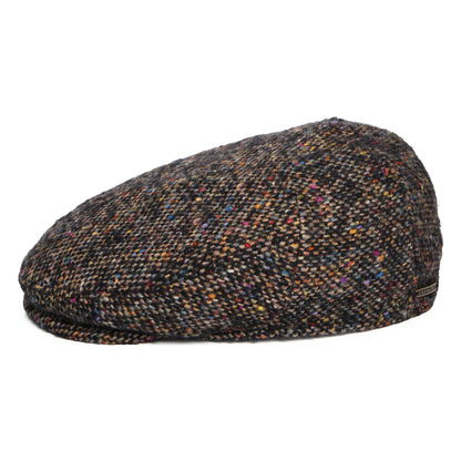 Stetson Hats Donegal Tweed Driver Flat Cap - Black-Multi