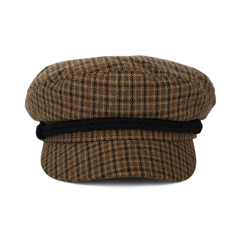 Brixton Hats Houndstooth Fiddler Cap - Caramel-Black