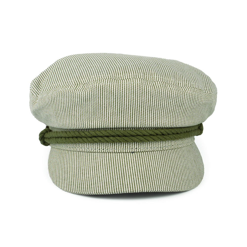 Brixton Hats Striped Fiddler Cap - Olive-Cream